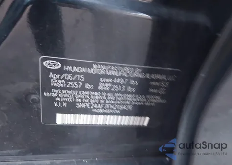 2015 Hyundai Sonata Se from USA, damaged, VIN 5NPE24AF7FH218426